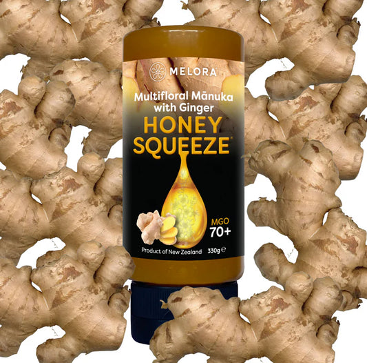 Mānuka Honey Squeeze Bottle 70+MGO Ginger