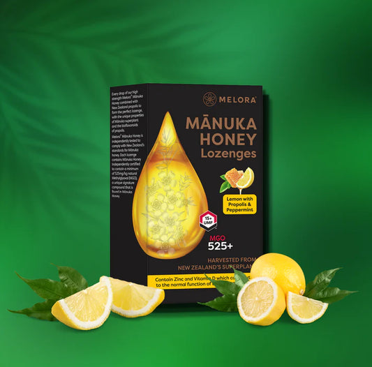 Manuka Honey 525 MGO, Propolis, Lemon and Peppermint Lozenges